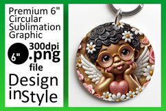 Sophisticated Circle Design Coaster PNG , 3D Cupid Product Image 1