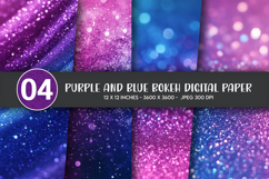 Purple and Blue Bokeh Digital Paper Product Image 1