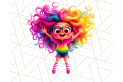 Cute Girl Clipart PNG, Playful Character Illustration Product Image 5