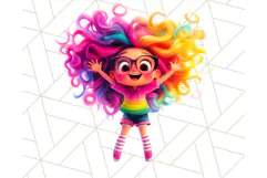 Cute Girl Clipart PNG, Playful Character Illustration Product Image 5