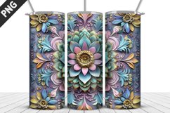 3D Flowers Tumbler Wrap | Sublimation Design | Tumble PNG Product Image 2