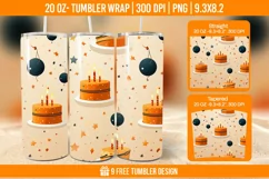 Cute Birthday Tumbler Wraps, Sublimation Wrap Product Image 1