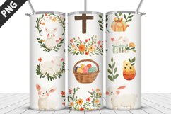 3D Easter Flower Sublimation| Bunny Tumbler Wrap Design Product Image 2