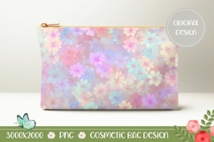 Pastel Flowers Cosmetic Bag Design, Pastel Cosmetic Bag Product Image 1