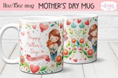 Happy Mother's day Mug Wrap PNG, Cute Mom and baby mug PNG Product Image 1