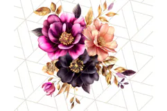 Gothic Floral PNG, Dark Aesthetic Flowers Clipart Print Product Image 5