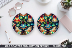 Christmas Car Coaster Sublimation| Christmas Coaster PNG Product Image 1
