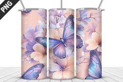 3D Butterfly 20 oz Tumbler Design| Butterfly Flower Tumbler Product Image 2