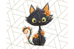 Kawaii Halloween Clipart Cute Kids and Candy Elements Png Product Image 5