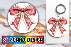 Watercolor Bow Round PNG Design Sublimation Product Image 1