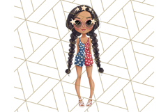 Patriotic Fashion Girl Clipart PNG for 4th of July Product Image 5