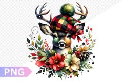 Christmas Deer Sublimation - Clipart PNG Design Product Image 1