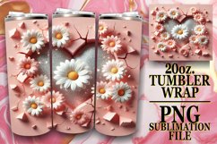 Radiant Adventures 20oz tumbler wrap, 3D Heart Product Image 1