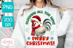 Merry Christmas sublimation PNG, Christmas rooster PNG Product Image 3