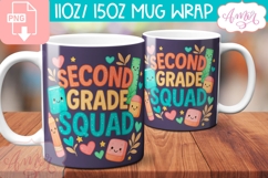 Second grade squad mug Wrap PNG, second grade teacher mug Product Image 1