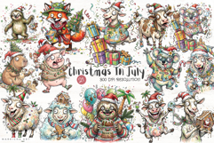 Whimsical Christmas In July Animals Clipart Product Image 1