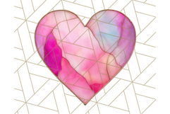 Stained Glass Heart PNG Clipart in Pastel and Bright Colors Product Image 5