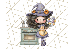 Cute Witch Halloween Baking Clipart PNG, Holiday Treats Png Product Image 5
