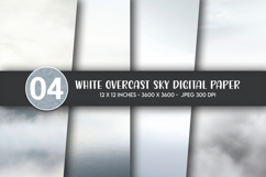 White Overcast Sky Digital Paper Product Image 1