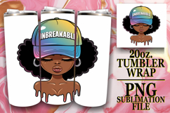 Sublimation Delight 20oz tumbler wrap, Black Woman Product Image 1