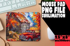 Autumn Leaves Red Pickup Mouse Pad PNG Print Product Image 1