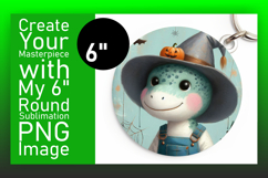 Bright Circle PNG Car Coaster Template , Halloween Dino Product Image 1