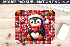 Watercolor Penguins Mouse Pad Sublimation - Valentines PNG Product Image 1