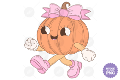 Coquette Girly Halloween Pumpkin Pink Bow Clipart PNG Bundle Product Image 20