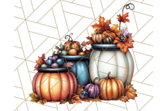 Fall Cottagecore Kitchen Clipart, Cozy Autumn Kitchen PNG Product Image 5
