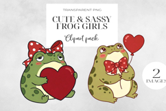 Cute Sassy Frog Girls PNG Clipart, Sublimation PNG. Product Image 1