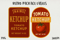 Vintage Food Label PNG Retro Pantry &amp; Packaging Clipart. Product Image 1