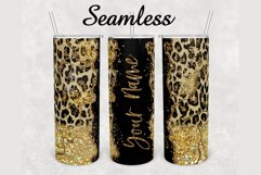 Cheetah Faux Glitter Marble 20 oz sublimation design tumbler Product Image 1