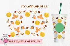 Autumn Leaves svg, Full Wrap Venti Cold Cup 24 oz Product Image 3
