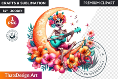 Pastel Floral Day of the Dead Clipart PNG,sugar skull design Product Image 1