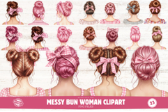 Messy Bun Mom Clipart Product Image 1