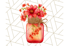 Fall Mason Jar Flowers PNG Clipart Product Image 5