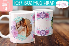 Floral Photo Mug template sublimation PNG, Spring mug PNG Product Image 4