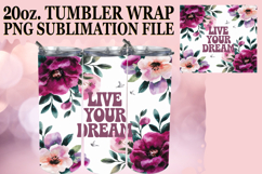 Cheerful evenings 20oz tumbler wrap, Flower Quote Product Image 1