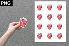 Valentines Cherries with Coquette Bow Sticker, Product Image 1