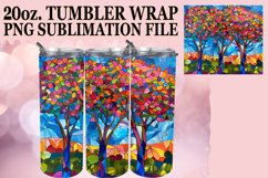 20oz Wrap Colorful Stained Glass Tree Tumbler Design Product Image 1
