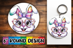 Unique Round Designs for Gifts PNG, Easter Bunny Product Image 1