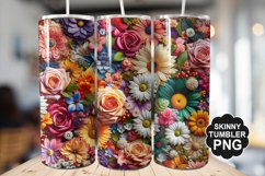 Beautiful Mixed Colorful Flowers - Tumbler PNG Design Product Image 1