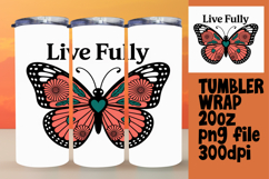 Creative Tumbler Wrap Template , Butterfly Product Image 1