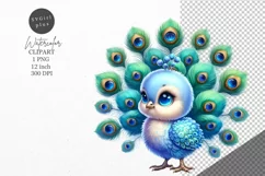 Peacock clipart, Animals clipart, Watercolor clipart Product Image 1