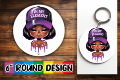 Cheerful Round Design Sublimation PNG, Black Woman Product Image 1
