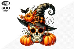 Halloween Skull Sublimation - Clipart PNG Design Product Image 1