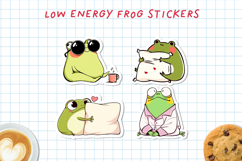 Low Energy Frog Stickers | Cute Frog PNG &amp; Cricut Sheet Product Image 1