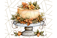 Fall Cake Clipart PNG, Autumn Cakes With Pumpkins Product Image 5