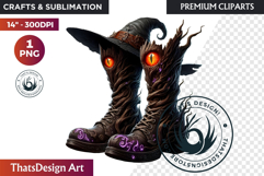 Halloween Character Boots - Spooky Gothic Clipart PNG Product Image 1
