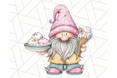 Ice Cream Gnome Clipart PNG Summer Dessert Art, Summer Gnome Product Image 5